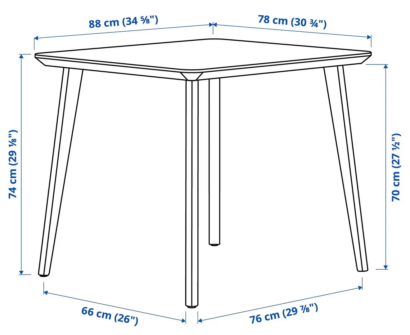 Set de sufragerie Ikea Lisabo 88cm 1+2 (Furnir frasin)