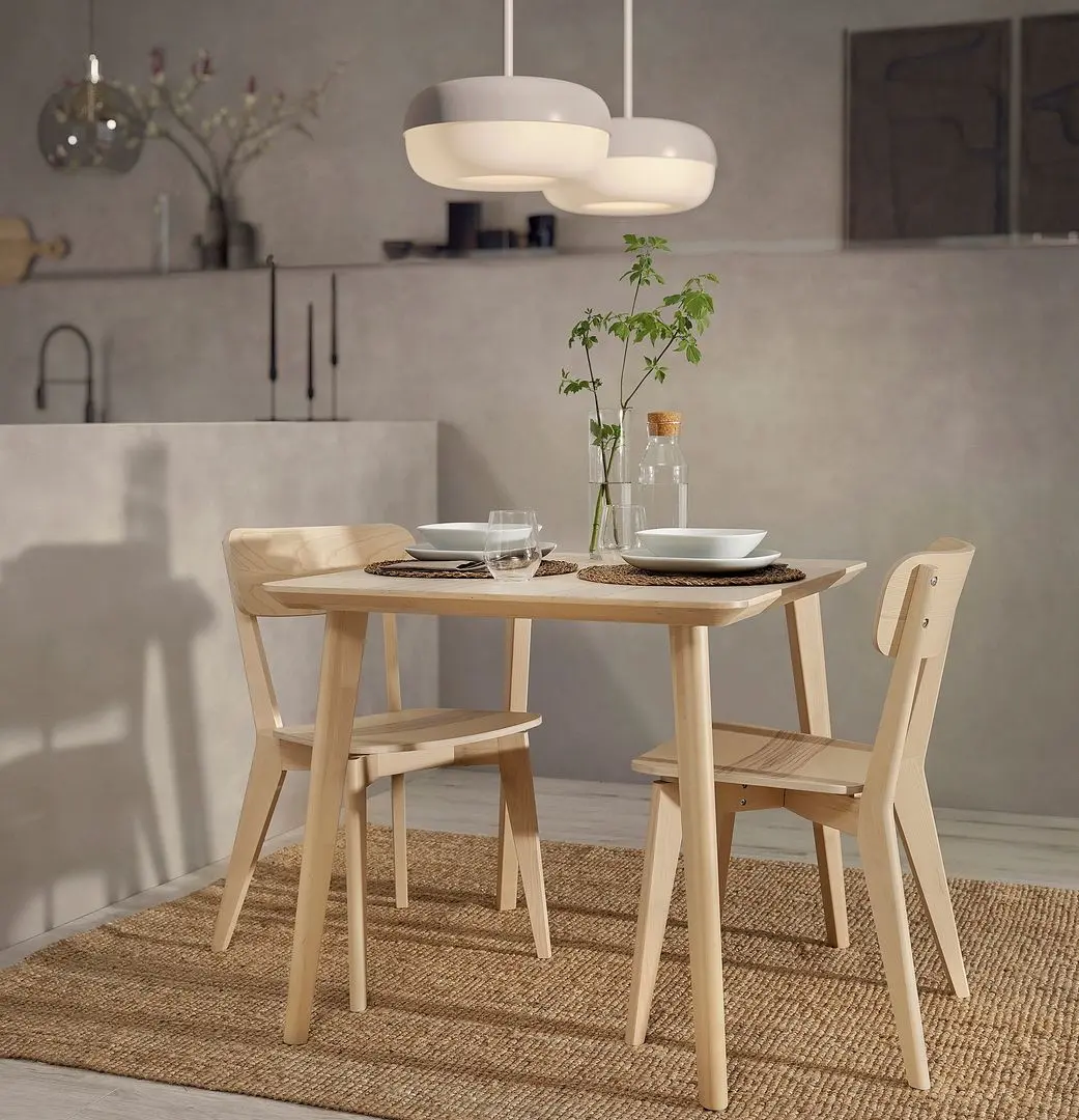 Set de sufragerie Ikea Lisabo 88cm 1+2 (Furnir frasin)