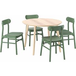 Set masa scaune Ikea Lisabo/Ronninge 105cm 1+4 (Furnir frasin/Verde) Thumb