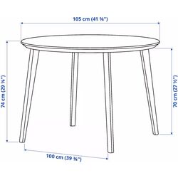 Set masa scaune Ikea Lisabo/Ronninge 105cm 1+4 (Furnir frasin/Verde) Thumb