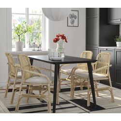 Set masa scaune Ikea Lisabo/Salno/Gransel 140x78cm 1+4 (Negru/Ratan/Natural)