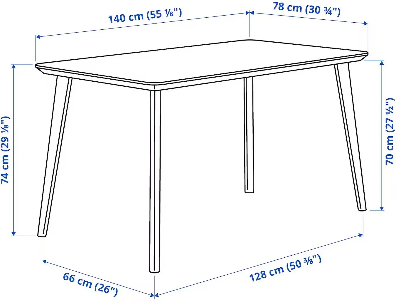 Обеденный набор Ikea Lisabo/Salno/Gransel 140x78см 1+4 (Черный/Ротанг/Натуральный)