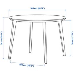 Set de sufragerie Ikea Lisabo/Tallmyra 105cm 1+4 (Frasin/Gri) Thumb