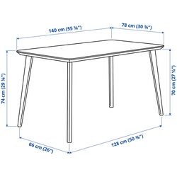 Set de sufragerie Ikea Lisabo/Tallmyra 140x78cm 1+4 (Frasin/Gri) Thumb