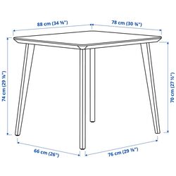 Set de sufragerie Ikea Lisabo/Tallmyra 88x78cm 1+2 (Frasin/Gri) Thumb
