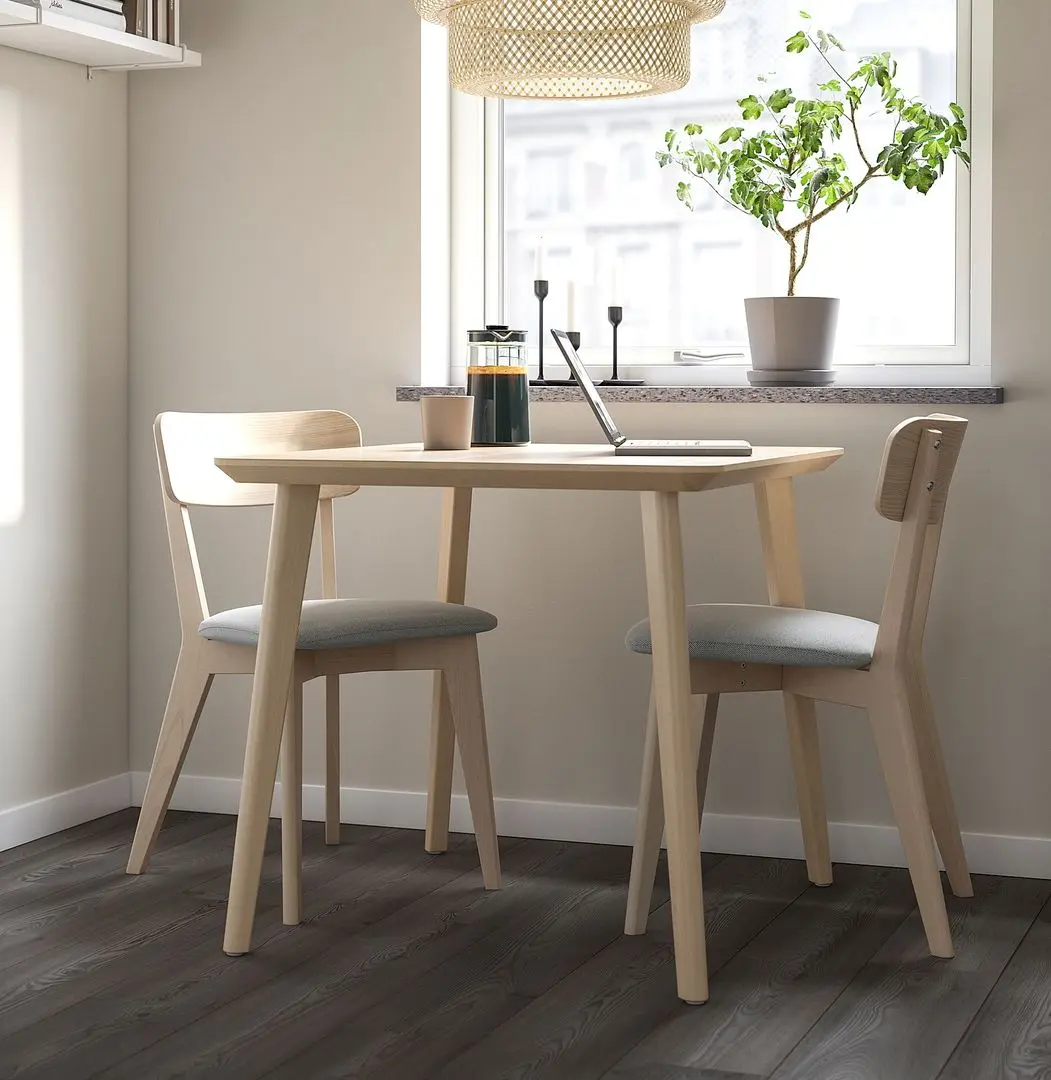 Set de sufragerie Ikea Lisabo/Tallmyra 88x78cm 1+2 (Frasin/Gri)