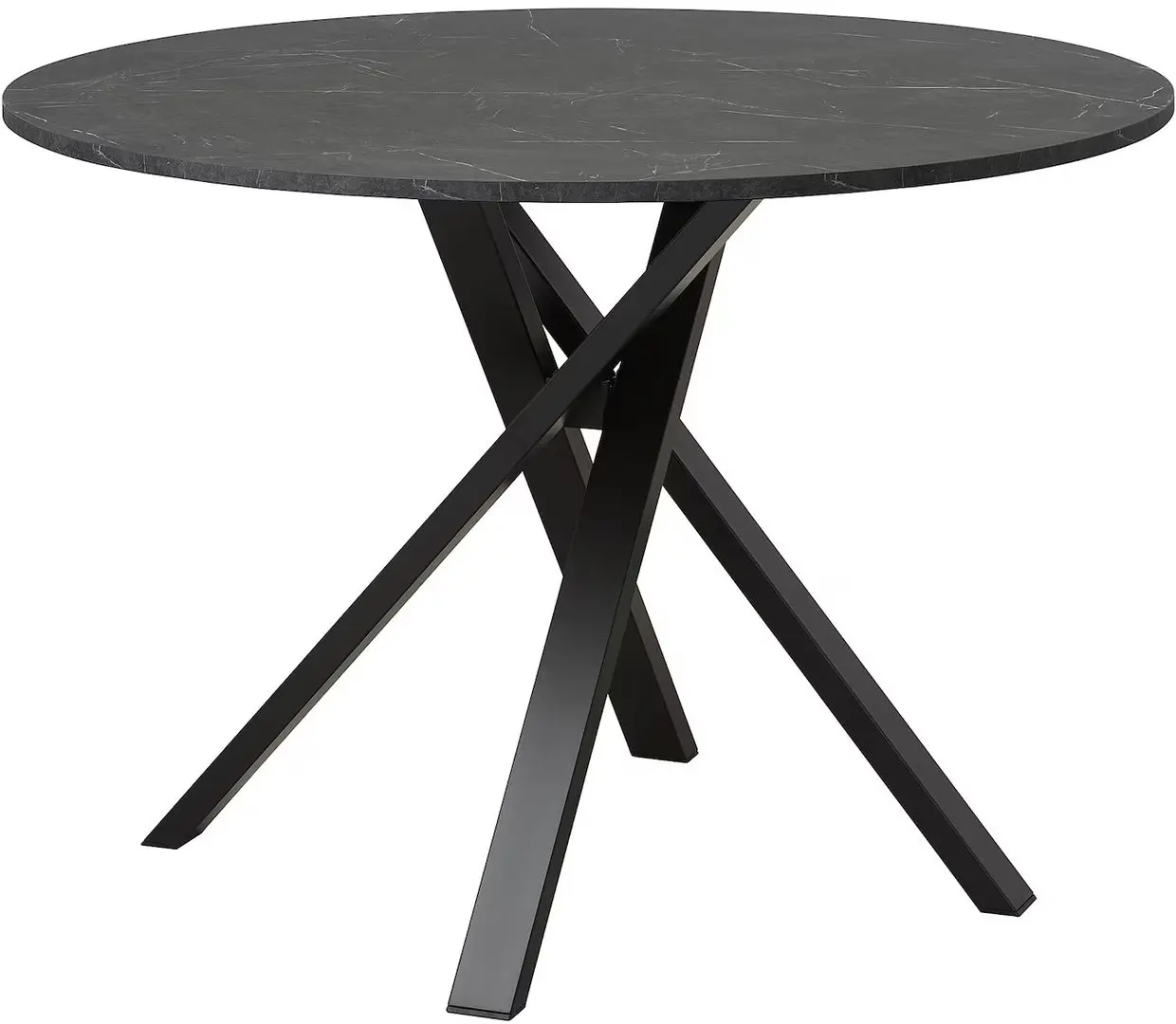 Set masa scaune Ikea Mariedamm/Lillanas/Gunnared 105cm 1+4 (Aspect marmura neagra/Gri inchis)