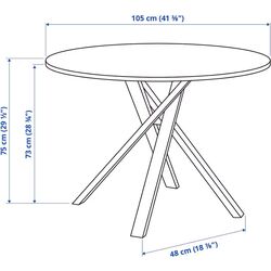 Set masa scaune Ikea Mariedamm/Odger 105cm 1+4 (Negru/Aspect marmura/Antracit) Thumb