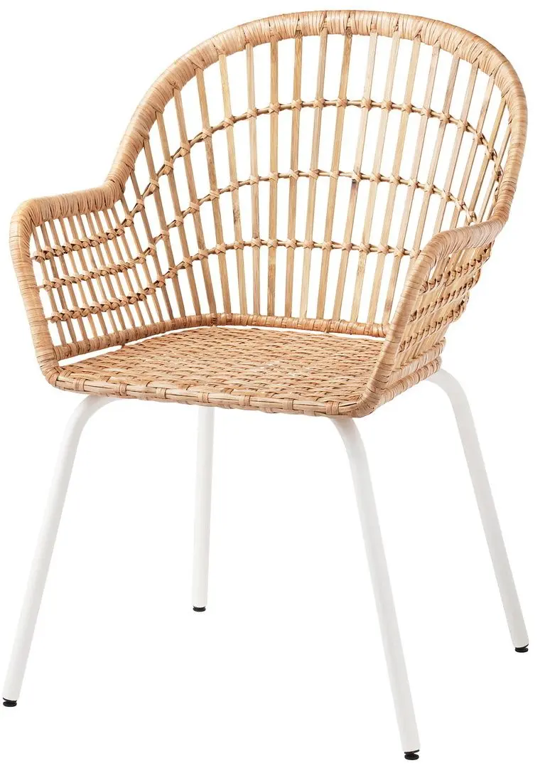 Set masa scaune Ikea Melltorp/Nilsove 75x75 Alb Ratan/Alb (1+2)