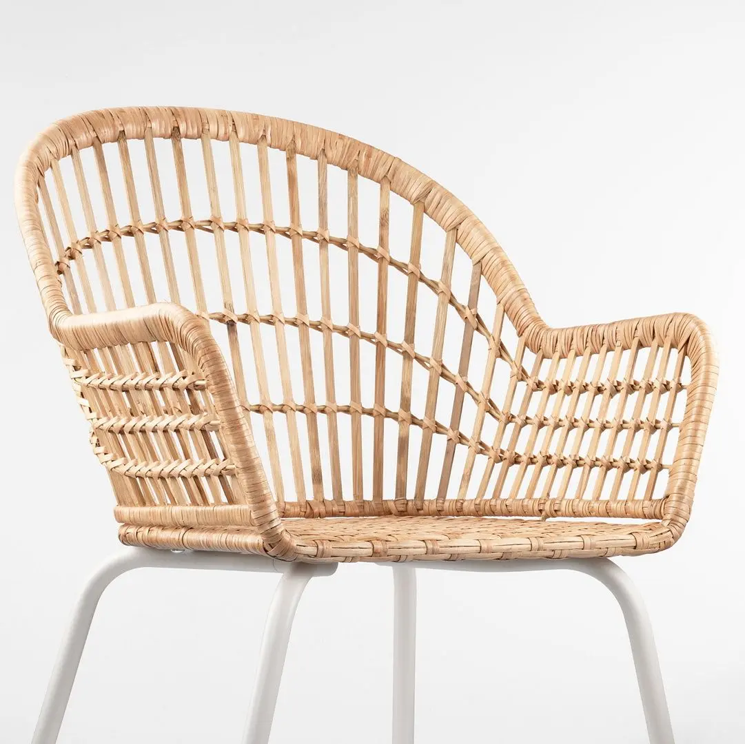 Set masa scaune Ikea Melltorp/Nilsove 75x75 Alb Ratan/Alb (1+2)