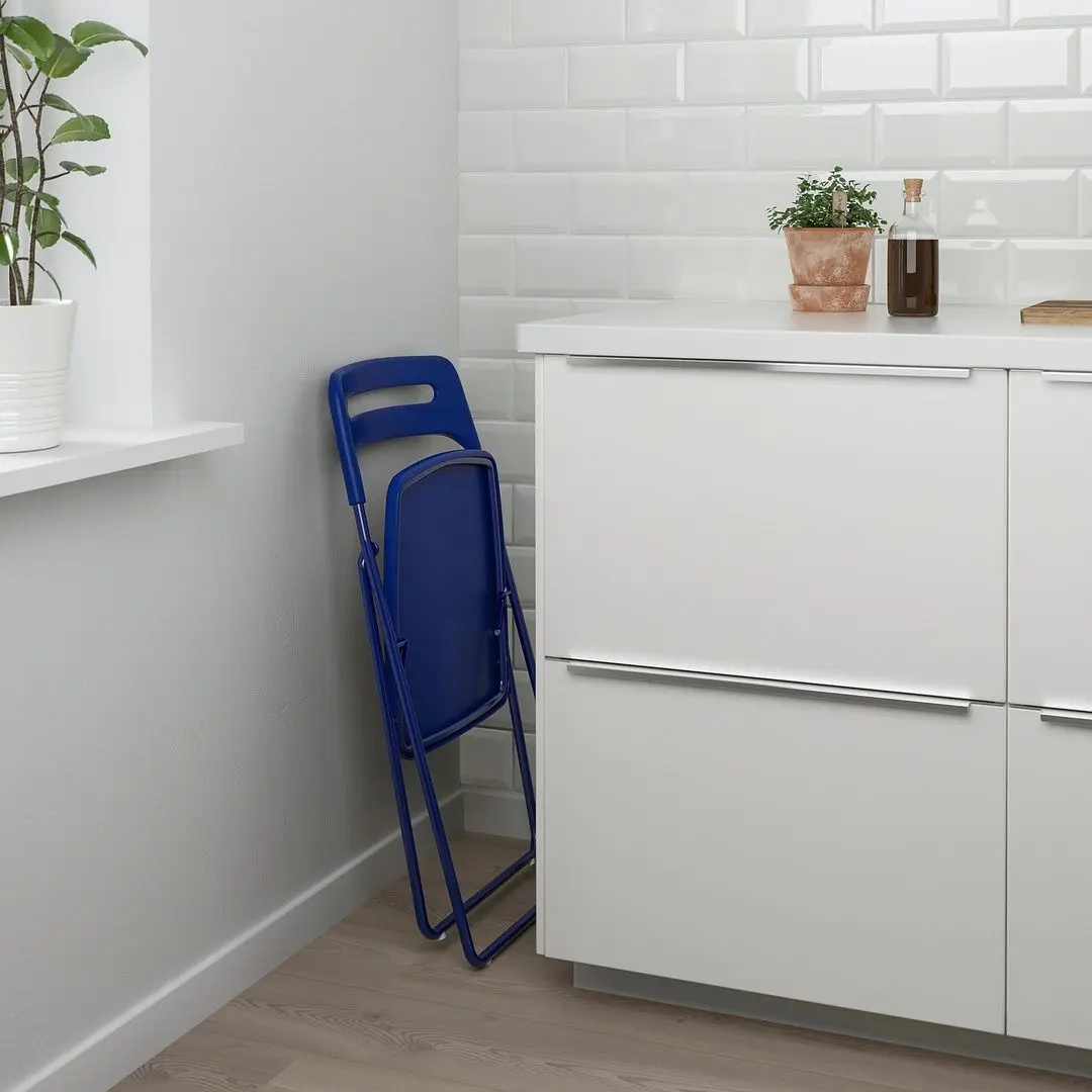 Set masa scaune Ikea Melltorp/Nisse 75cm Alb/Lila Inchis (1+2) - 6