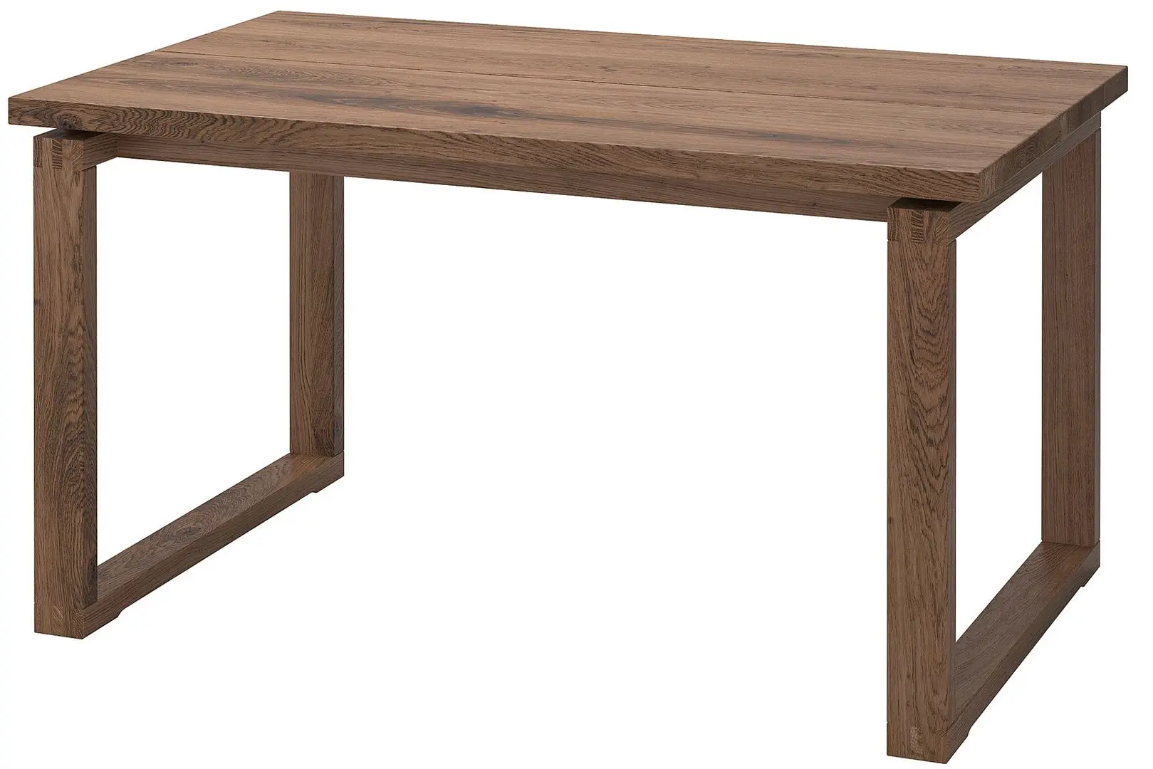 Set masa scaune Ikea Morbylanga/Bernhard 140X85 Furnir stejar/Mjuk Maro-auriu (1+4)