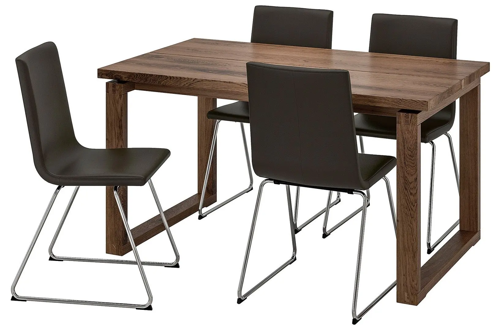 Set masa scaune Ikea Morbylanga/Volfgang 140x85 Maro/Bomstad Negru (1+4)