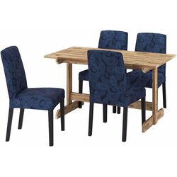 Set masa scaune Ikea Nackanas/Bergmund/Kvillsfors 140cm 1+4 (Acacia/Albastru/Negru) Thumb