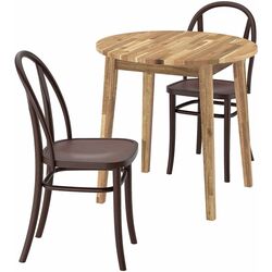 Set masa scaune Ikea Nackanas/Skogsbo 80cm 1+2 (Acacia/Maro inchis) Thumb
