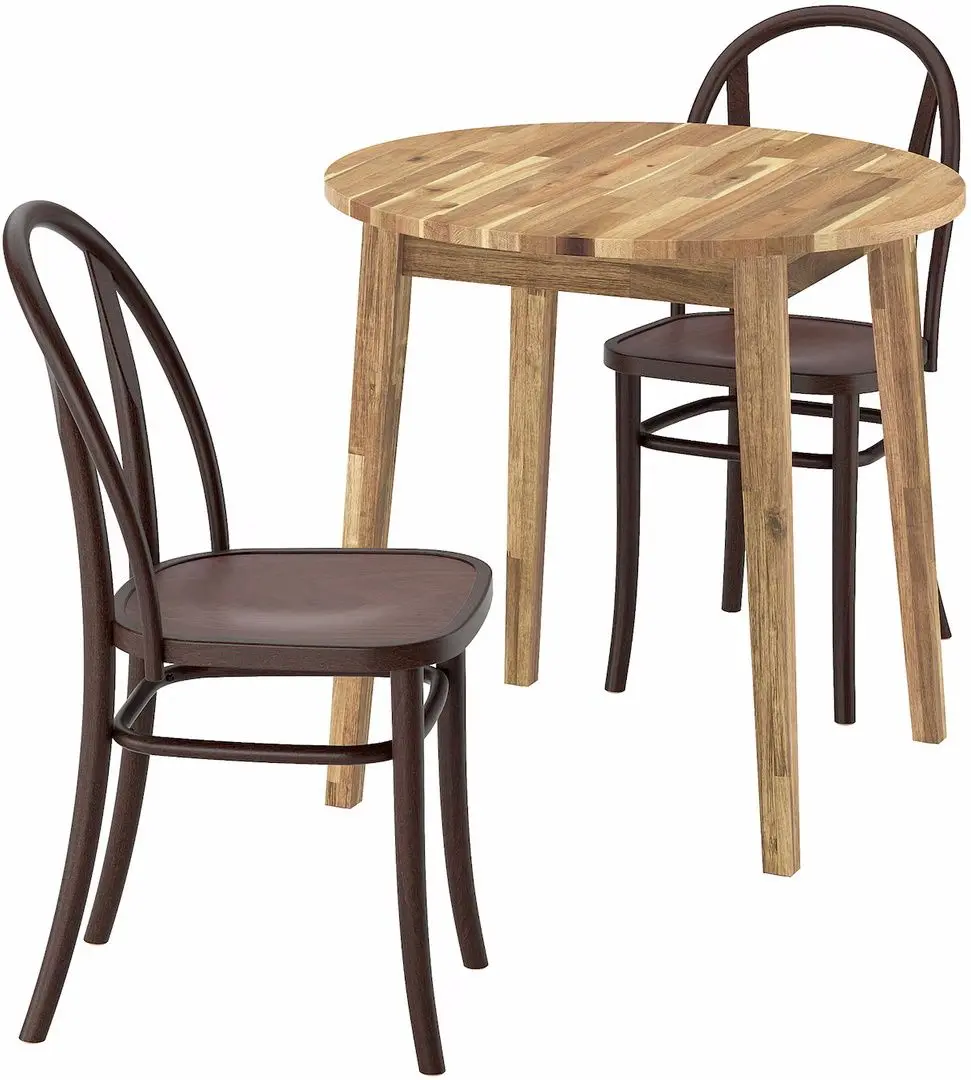 Set masa scaune Ikea Nackanas/Skogsbo 80cm 1+2 (Acacia/Maro inchis)