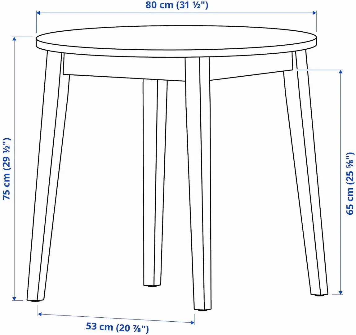 Set masa scaune Ikea Nackanas/Skogsbo 80cm 1+2 (Acacia/Maro inchis)