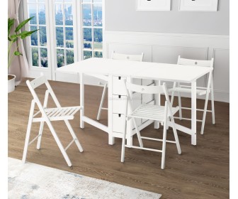 Set masa scaune Ikea Norden/Frosvi 26/89/152 1+4 (Alb)