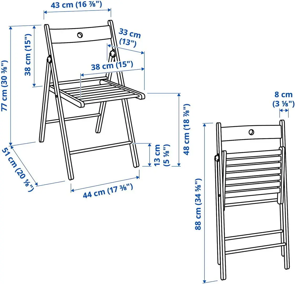 Set masa scaune Ikea Norden/Frosvi 26/89/152cm 1+4 (Mesteacan/Fag)