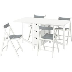 Set masa scaune Ikea Norden/Frosvi/Knisa 26/89/152cm 1+4 (Alb/Gri) Thumb