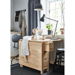 Обеденный набор Ikea Norden/Lisabo 26x89x152 Береза/Черный (1+4) Thumb