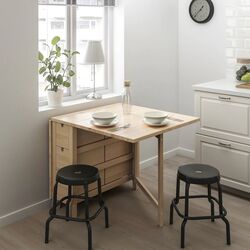 Обеденный набор Ikea Norden/Lisabo 26x89x152 Береза/Черный (1+4) Thumb