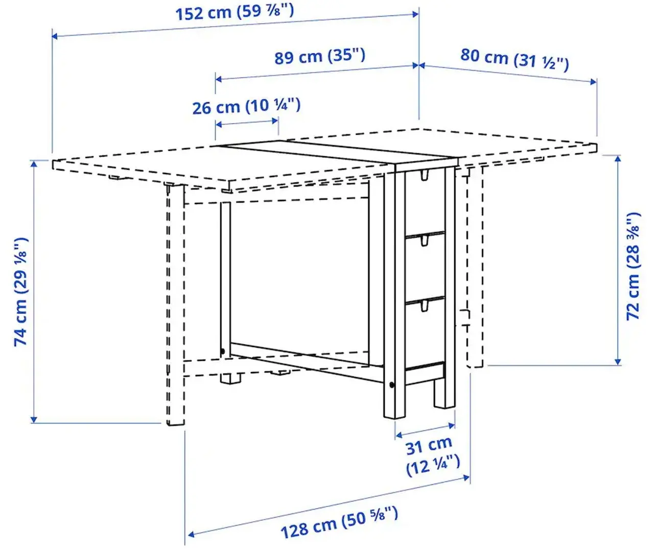 Обеденный набор Ikea Norden/Lisabo 26x89x152 Береза/Черный (1+4) - 8