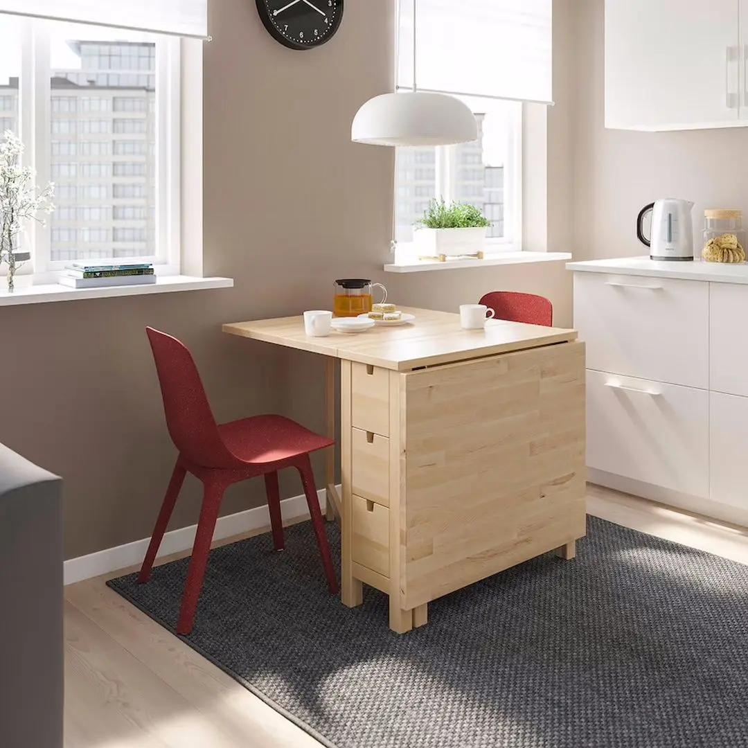 Обеденный набор Ikea Norden/Odger 26x89x152 Береза/Красный (1+2) - 4