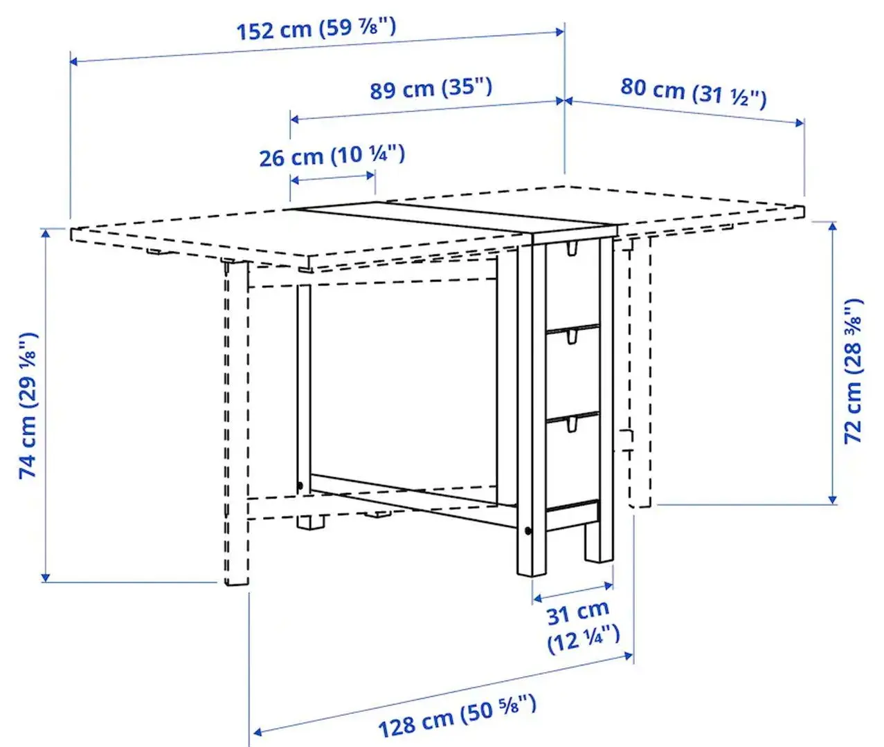 Обеденный набор Ikea Norden/Odger 26x89x152 Береза/Красный (1+2) - 5