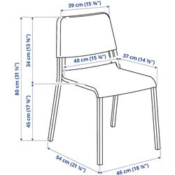 Set masa scaune Ikea Norden/Teodores 26/89/152cm 1+4 (Mesteacan/Alb) Thumb