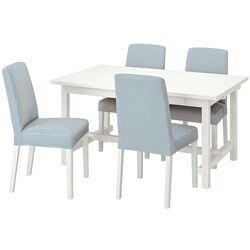 Set masa scaune Ikea Nordviken/Bergmund 152x223 Alb/Rommele Alb Inchis (1+4)