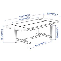 Обеденный набор Ikea Nordviken/Bergmund 152x223 Белый/Роммеле Темно-Белый (1+4) Thumb