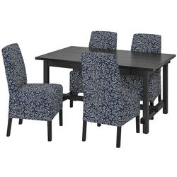Set masa scaune Ikea Nordviken/Bergmund/Ryrane 152/223cm 1+4 (Negru/Albastru inchis) Thumb