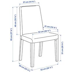 Set masa scaune Ikea Nordviken/Bergmund/Ryrane 152/223cm 1+4 (Negru/Albastru inchis) Thumb