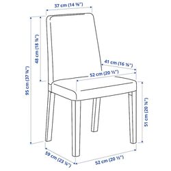 Обеденный набор Ikea Nordviken/Bergmund 210x289 Белый/Роммеле Темно-Белый (1+6) Thumb