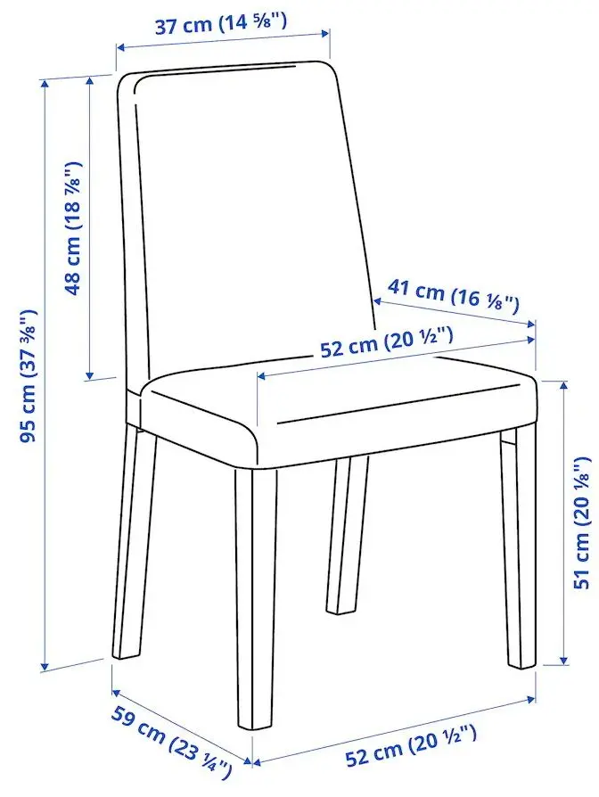 Обеденный набор Ikea Nordviken/Bergmund 210x289 Белый/Роммеле Темно-Белый (1+6) - 4