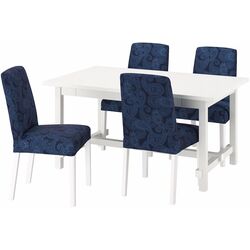 Set masa scaune Ikea Nordviken/Bergmund/Kvillsfors 152/223cm 1+4 (Alb/Albastru) Thumb
