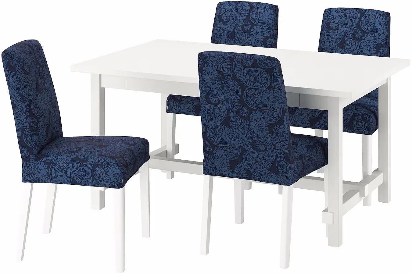 Set masa scaune Ikea Nordviken/Bergmund/Kvillsfors 152/223cm 1+4 (Alb/Albastru) - 2