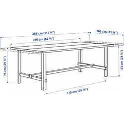 Обеденный набор Ikea Nordviken/Bergmund/Kvillsfors 210/289см 1+6 (Белый/Темно-синий) Thumb