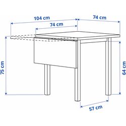 Set masa scaune Ikea Nordviken/Bergmund/Kvillsfors 74/104cm 1+2 (Alb/Albastru) Thumb