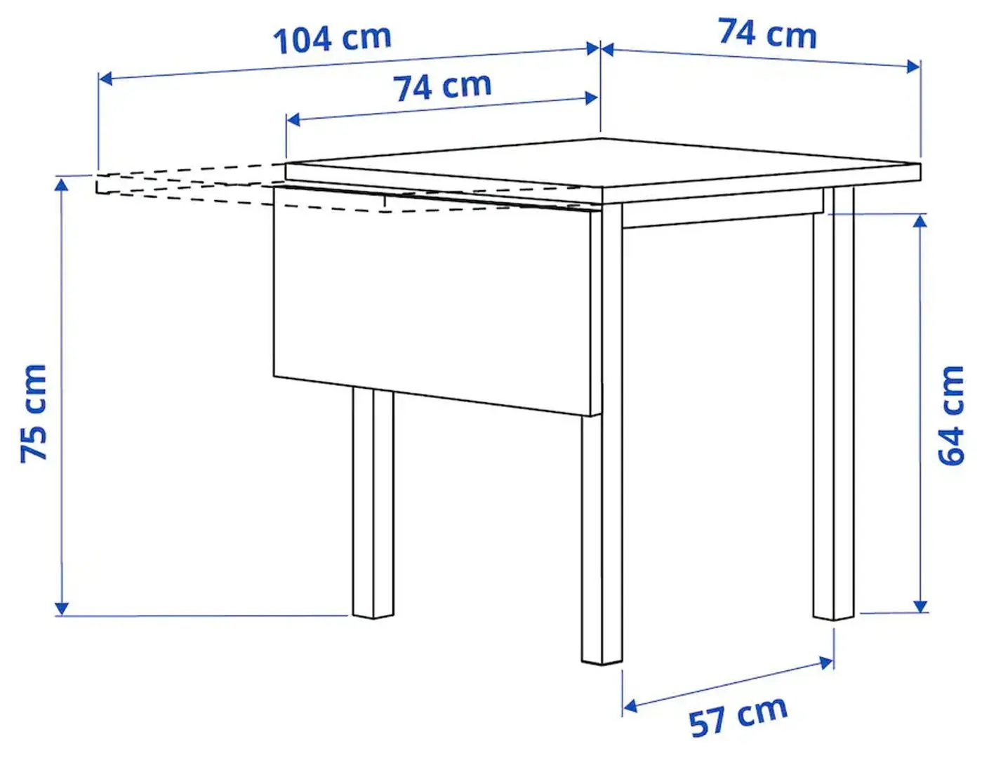 Обеденный набор Ikea Nordviken/Kattil/Knisa 74/104x74см 1+2 (Черный/Темно-серый)