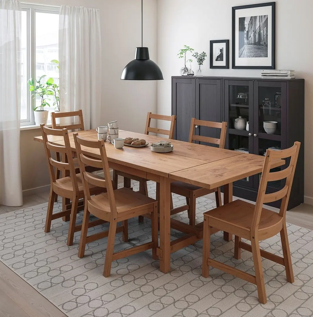 Set masa scaune Ikea Nordviken 152/223x95cm 1+6 (Aspect antichizat)