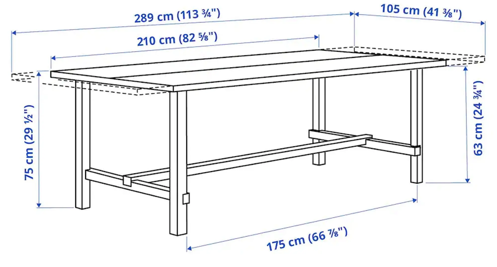 Set masa scaune Ikea Nordviken 210/289x105cm 1+6 (Negru)