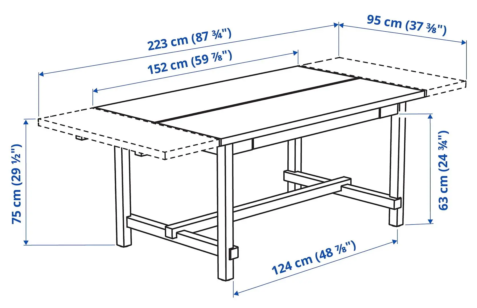 Set de sufragerie Ikea Nordviken/Skogsbo 152/223cm 1+4 (Negru/Maro inchis)