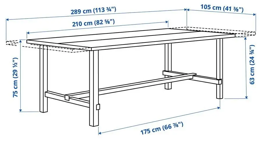 Set de sufragerie Ikea Nordviken/Skogsbo 210/289cm 1+6 (Negru/Maro inchis)