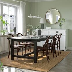 Set de sufragerie Ikea Nordviken/Skogsbo 210/289cm 1+6 (Negru/Maro inchis)