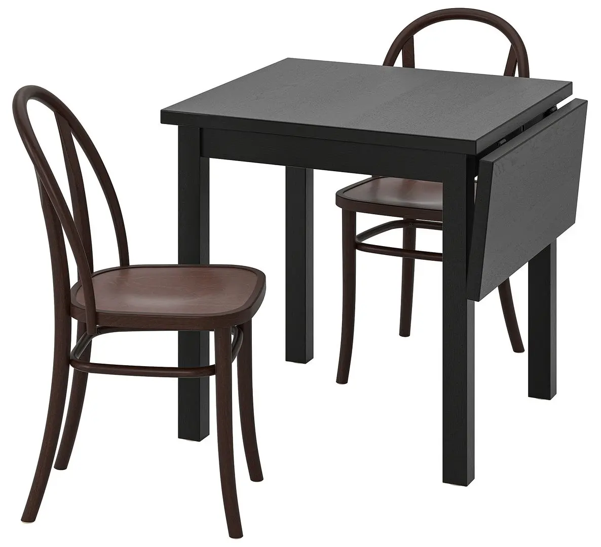 Set de sufragerie Ikea Nordviken/Skogsbo 74/104cm 1+2 (Negru/Maro inchis)