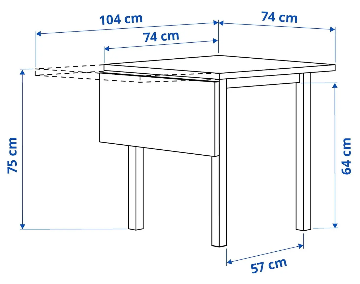 Set de sufragerie Ikea Nordviken/Skogsbo 74/104cm 1+2 (Negru/Maro inchis)