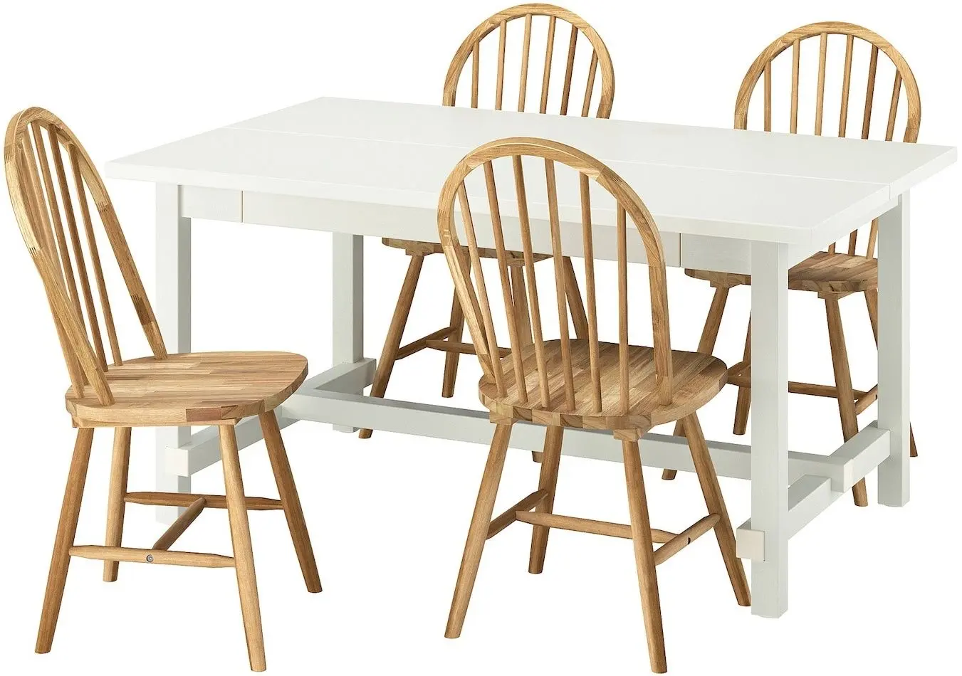 Set masa scaune Ikea Nordviken/Skogsta 152/223cm 1+4 (Alb/Acacia)