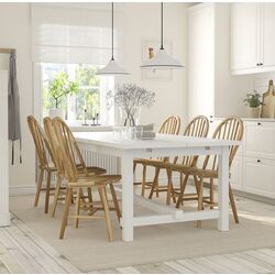 Set masa scaune Ikea Nordviken/Skogsta 210/289cm 1+6 (Alb/Acacia)